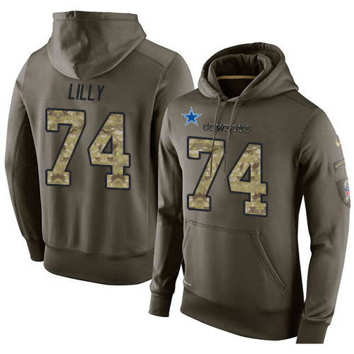 NFL Nike Dallas Cowboys #74 Bob Lilly Green Salute To Service Men's Pullover Hoodie